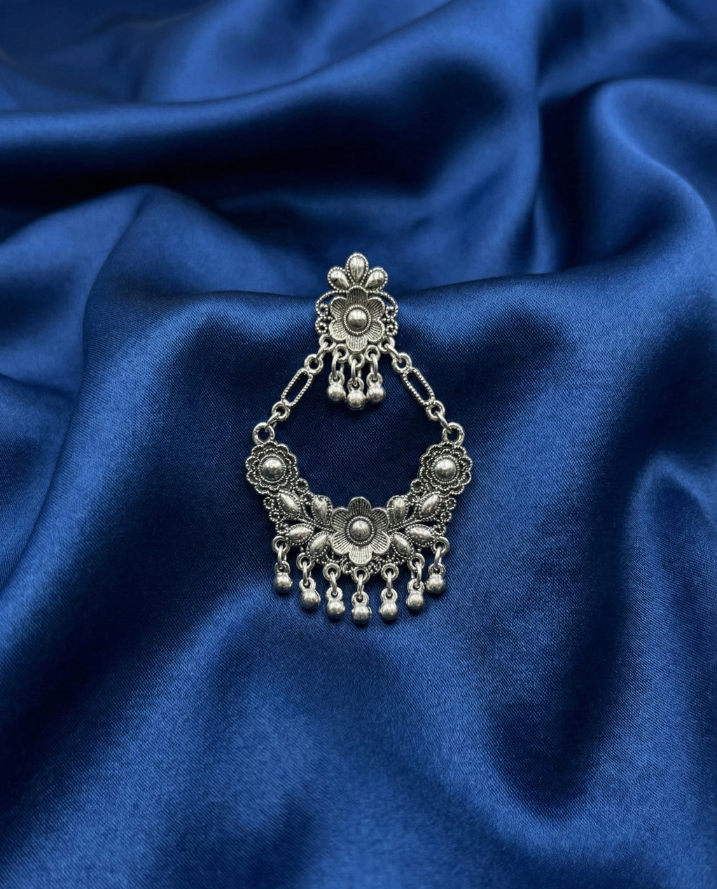 Latest Trendy Oxidized Silver Floral Drop Earrings for Women & Girls | Ethnic Boho Party Wear Jewellery | Stylish Traditional Earrings